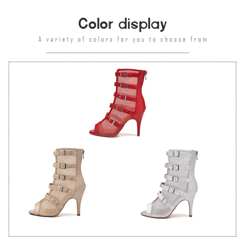 DKZSYIM Women Dance Shoes High Heels Sexy stilettos Latin Shoes Party Boots Red/Beige Salsa Dancing Shoes Ballroom Gilrs 2023