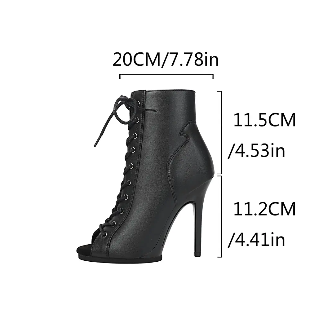 DKZSYIM Woman Dance Shoes lace-up Dance Booties for Ladies Dance Heels Ballroom Shoes Girls Women Sexy Stiletto High Heels