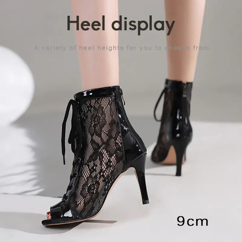 DKZSYIM Women Dance Boots high heels Sexy Stilettos Woman Latin Dance Shoes For Ladies Party Ballroom Dance Shoes Boots Female