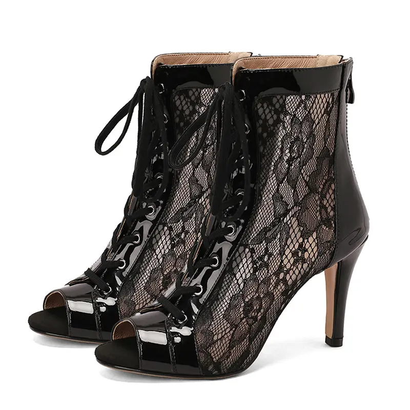 DKZSYIM Women Dance Boots high heels Sexy Stilettos Woman Latin Dance Shoes For Ladies Party Ballroom Dance Shoes Boots Female