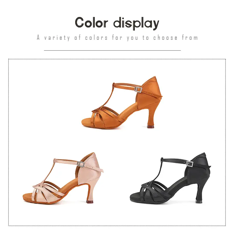 DKZSYIM Women Latin Dance Shoes Ballroom Dance Shoes Silk Tango Party Salsa Dancing Shoes for Ladies Sandals Heel 5/7.5/8.5CM