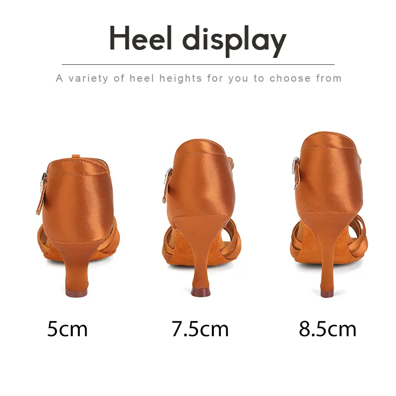 DKZSYIM Women Latin Dance Shoes Ballroom Dance Shoes Silk Tango Party Salsa Dancing Shoes for Ladies Sandals Heel 5/7.5/8.5CM