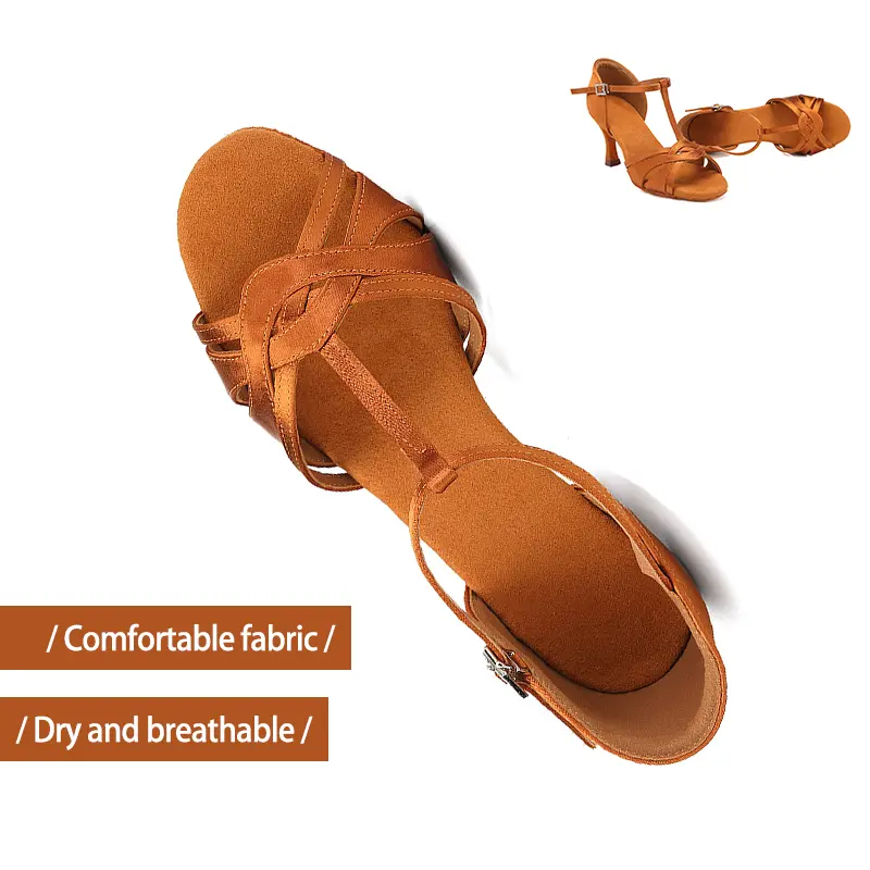 DKZSYIM Women Latin Dance Shoes Ballroom Dance Shoes Silk Tango Party Salsa Dancing Shoes for Ladies Sandals Heel 5/7.5/8.5CM