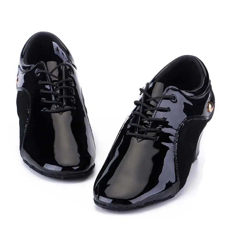 Men/Women Dance Shoes Genuine Leather Heels 3CM Lace-Up Latin Dance Shoes Suede/Rubber Sole 5CM Tango Dancing Shoe High Quality