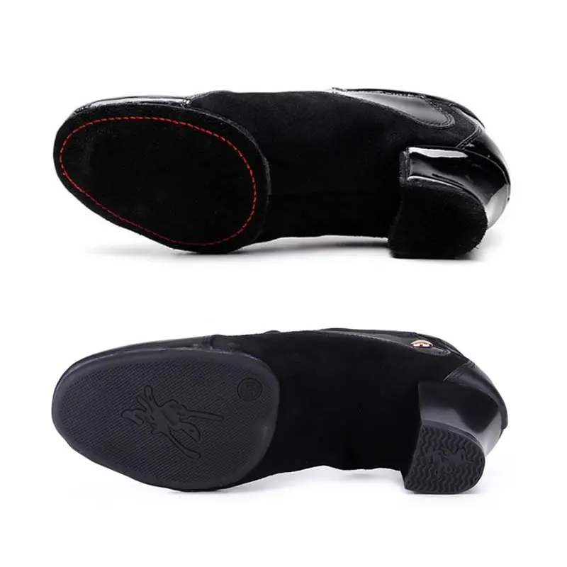 Men/Women Dance Shoes Genuine Leather Heels 3CM Lace-Up Latin Dance Shoes Suede/Rubber Sole 5CM Tango Dancing Shoe High Quality