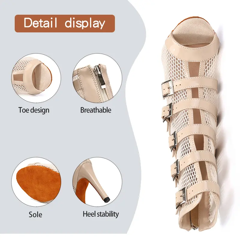 DKZSYIM Latin Dance Shoes Women Girls Party Dance Booties Pole Shoes Ladies Ballroom Latina Dancing Boots Woman Sexy Stilettos