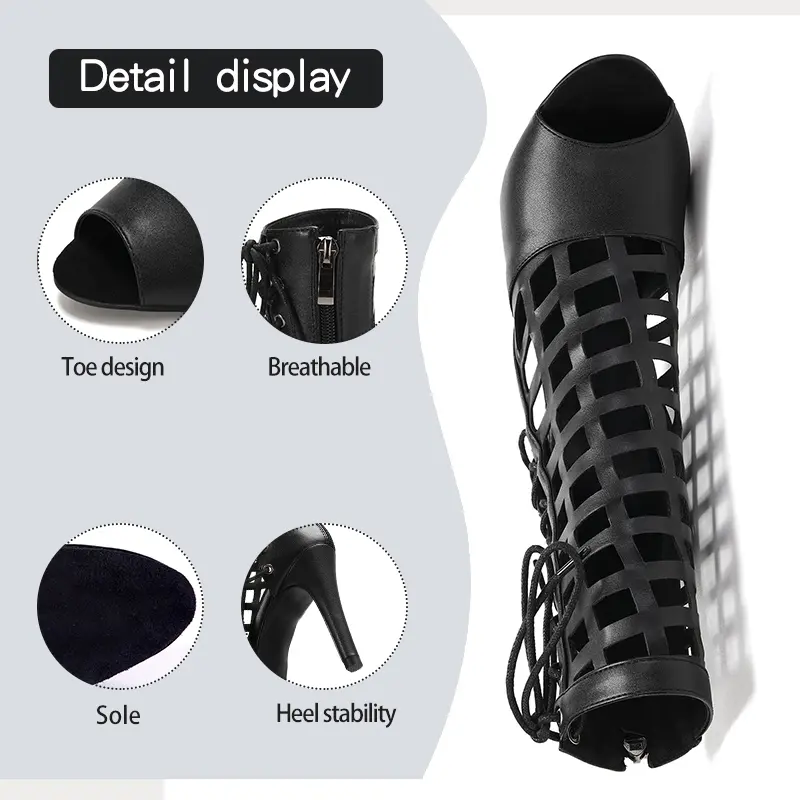 DKZSYIM Latin Dance Shoes Woman Sexy Stilettos Party Dance Shoes for Ladies Salsa Tango Dance Boots Heels Girls Ballroom Shoes