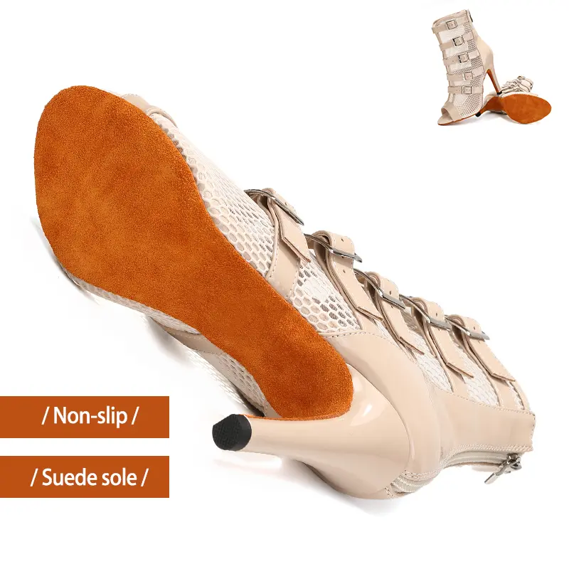 DKZSYIM Latin Dance Shoes Women Girls Party Dance Booties Pole Shoes Ladies Ballroom Latina Dancing Boots Woman Sexy Stilettos