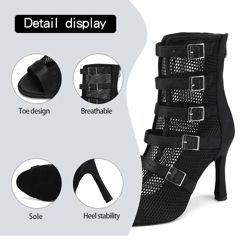 DKZSYIM Women Sexy stilettos High Heels Dance Shoes Latin Women's Party Boots Black Gilrs Salsa Dancing Shoes Ballroom 2023