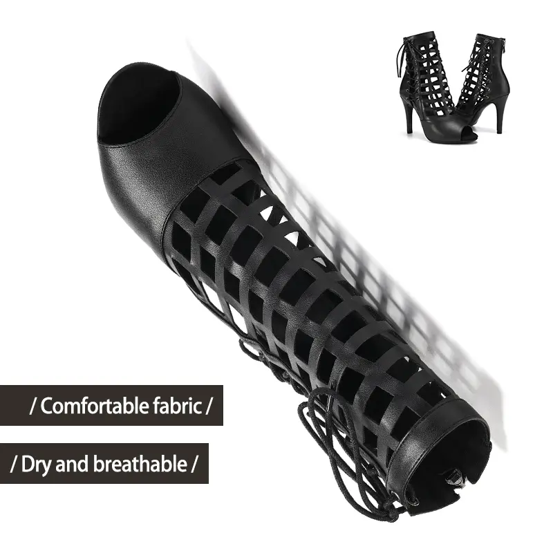 DKZSYIM Latin Dance Shoes Woman Sexy Stilettos Party Dance Shoes for Ladies Salsa Tango Dance Boots Heels Girls Ballroom Shoes