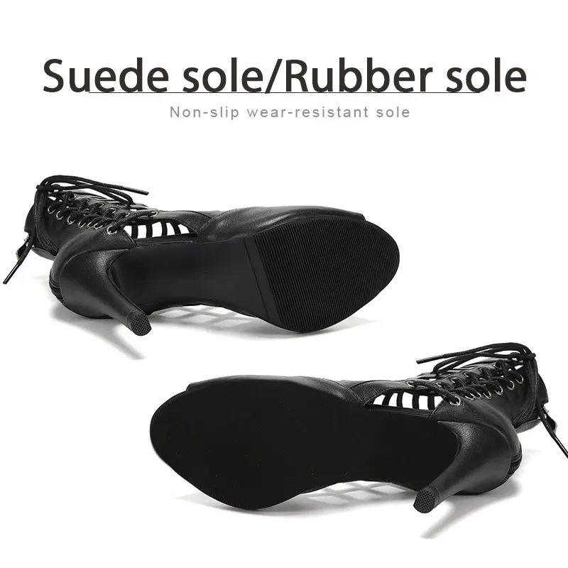 DKZSYIM Latin Dance Shoes Woman Sexy Stilettos Party Dance Shoes for Ladies Salsa Tango Dance Boots Heels Girls Ballroom Shoes