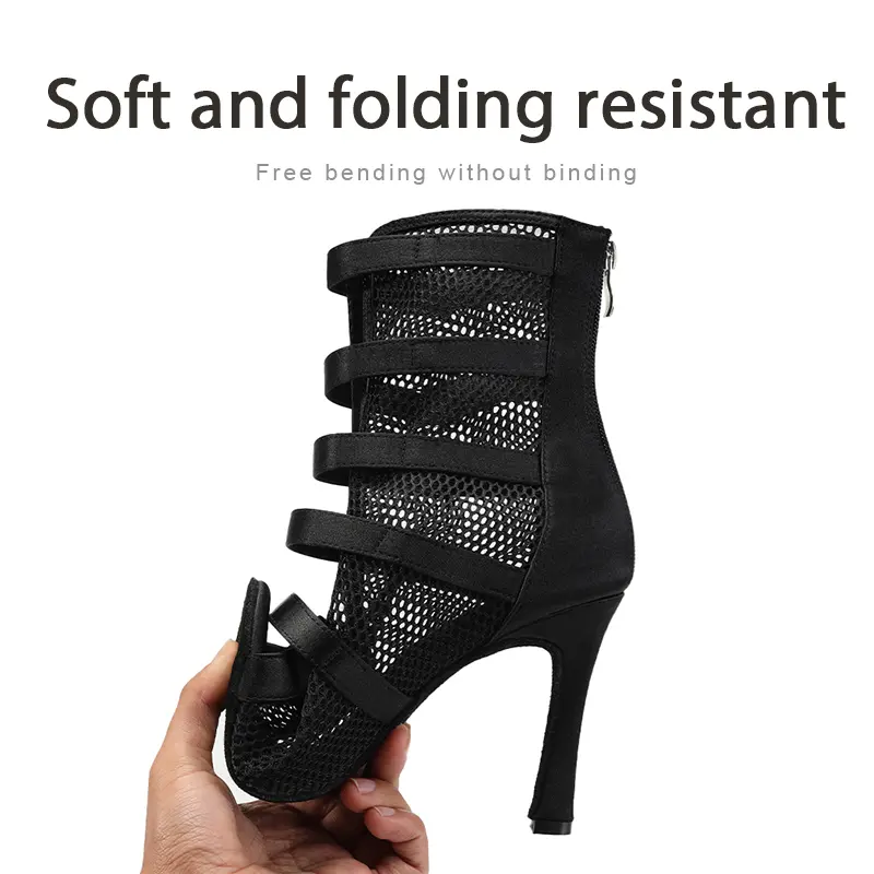 DKZSYIM Women Sexy stilettos High Heels Dance Shoes Latin Women's Party Boots Black Gilrs Salsa Dancing Shoes Ballroom 2023