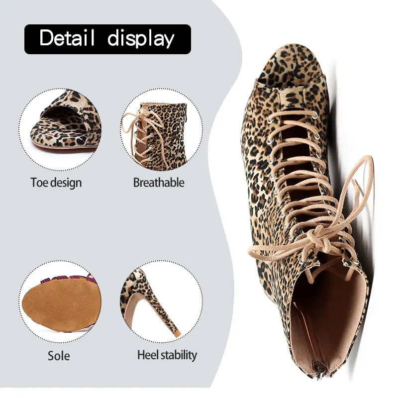 DKZSYIM Stilettos Women Dance High Heels Ballroom Latin Dance Shoes Pole Party Dance Shoes For Girls Ladies Leopard New