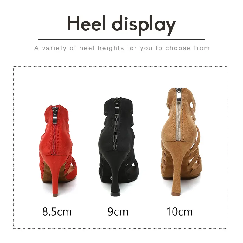 Women Dancing Shoes High-Heeled Party Shoes Ballroom Dance Boots hollow out Dance boots Ladies Tango Salsa Latin Dance Shoes