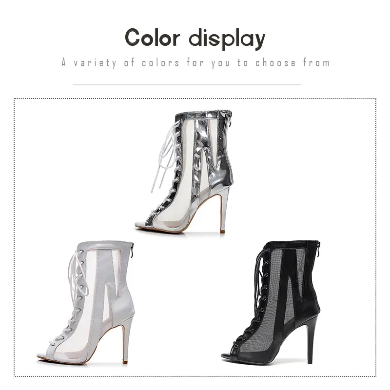 DKZSYIM Women Black High Heels Dance Shoes Boots Sexy stilettos Pole Tango Party Dance Shoes For Ladies Salsa Ballroom Shoes