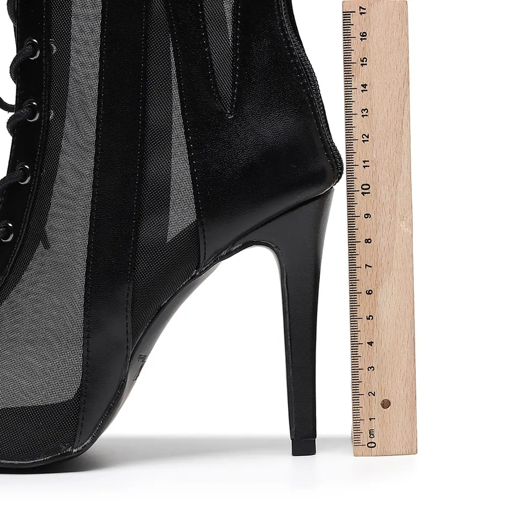 DKZSYIM Women Black High Heels Dance Shoes Boots Sexy stilettos Pole Tango Party Dance Shoes For Ladies Salsa Ballroom Shoes