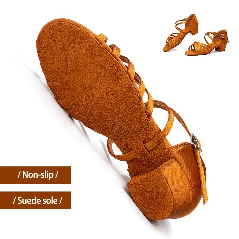Girls Latin Dance Shoes Ballroom Salsa Dancing Shoes Low Heels Children Kids Tango Salsa Sandals Dance Shoes For Ladies Women
