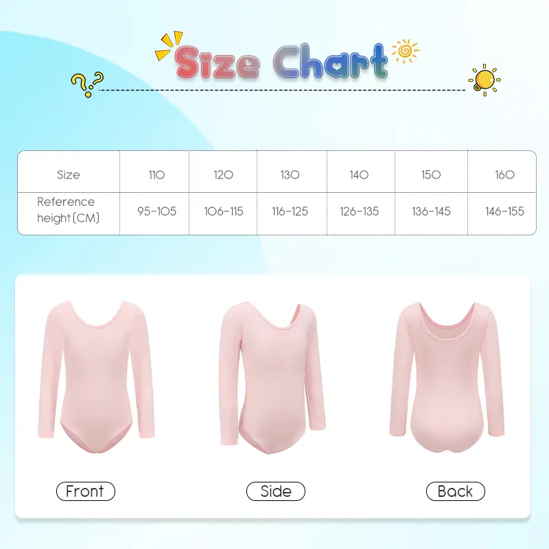 Girls Ballet Dance Leotards Black Gymnastics Cotton Dance Bodysuits Kids Childern Long Sleeve Ballerina Leotards Costumes