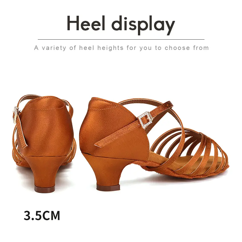 Girls Latin Dance Shoes Ballroom Dancing Shoes For Ladies Women Children Tango Salsa Sandals Low Heels Dance Shoes 4cm Female