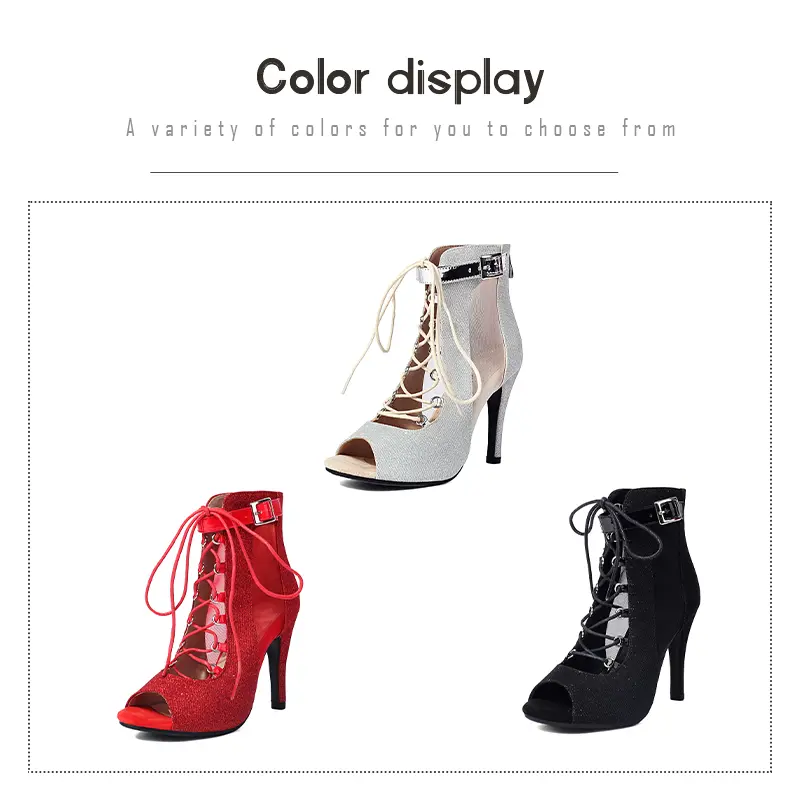 Sexy Stilettos Women Latin Dance Shoes Rheinstone Dancing Shoes for Girls Peep Toe High Heels Dance Party Ballroom Shoes