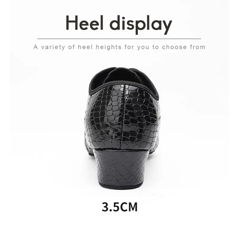 Men Latin Dance Shoes Leather Ballroom Tango Dance Shoes For Boys Adults Lace-Up Teachers shoes Modern Dance Sneaker