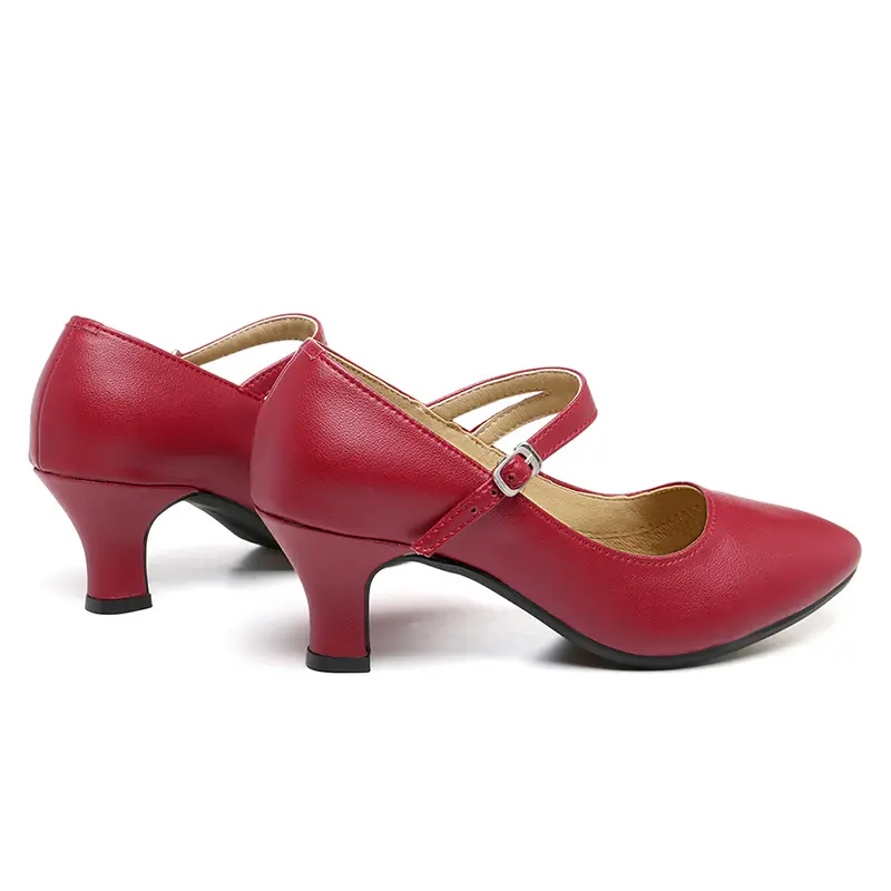 DKZSYIM Women Standard Dance Shoes Low Heels 3.5/5.5CM Ballroom Girls Modern Dance Shoes Red/Black/Gold Latin Dance Shoes Women