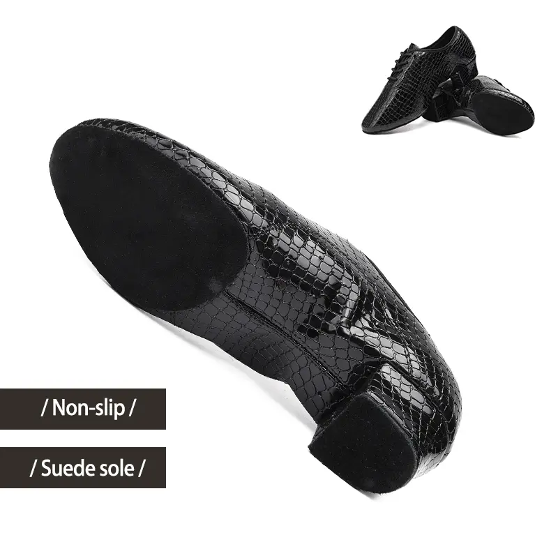 Men Latin Dance Shoes Leather Ballroom Tango Dance Shoes For Boys Adults Lace-Up Teachers shoes Modern Dance Sneaker