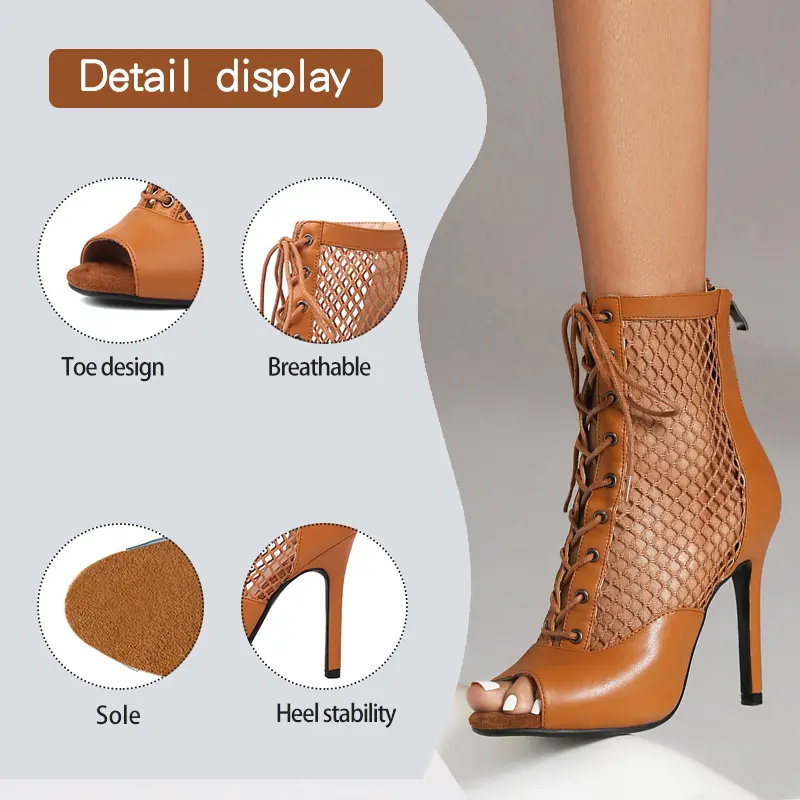 Black Sexy Stilettos Dance Shoes for Girls Latin Dance Shoes Boots Party Tango Salsa Dancing Shoes Ladies Ballroom Shoes