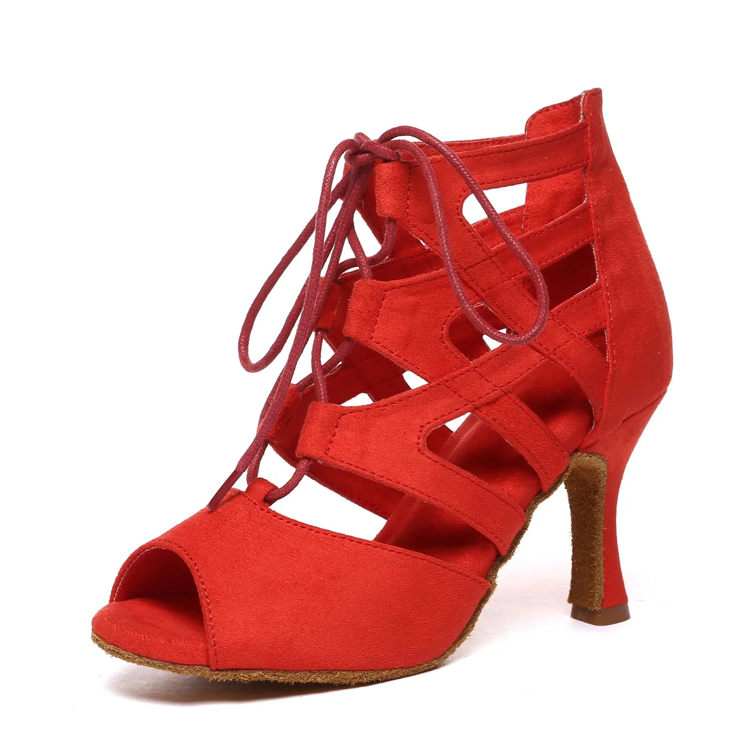 Women Latin Dance Shoes hollow out High-Heeled Party Shoes Ballroom Dance sandals Performance Dance boots Tango Salsa
