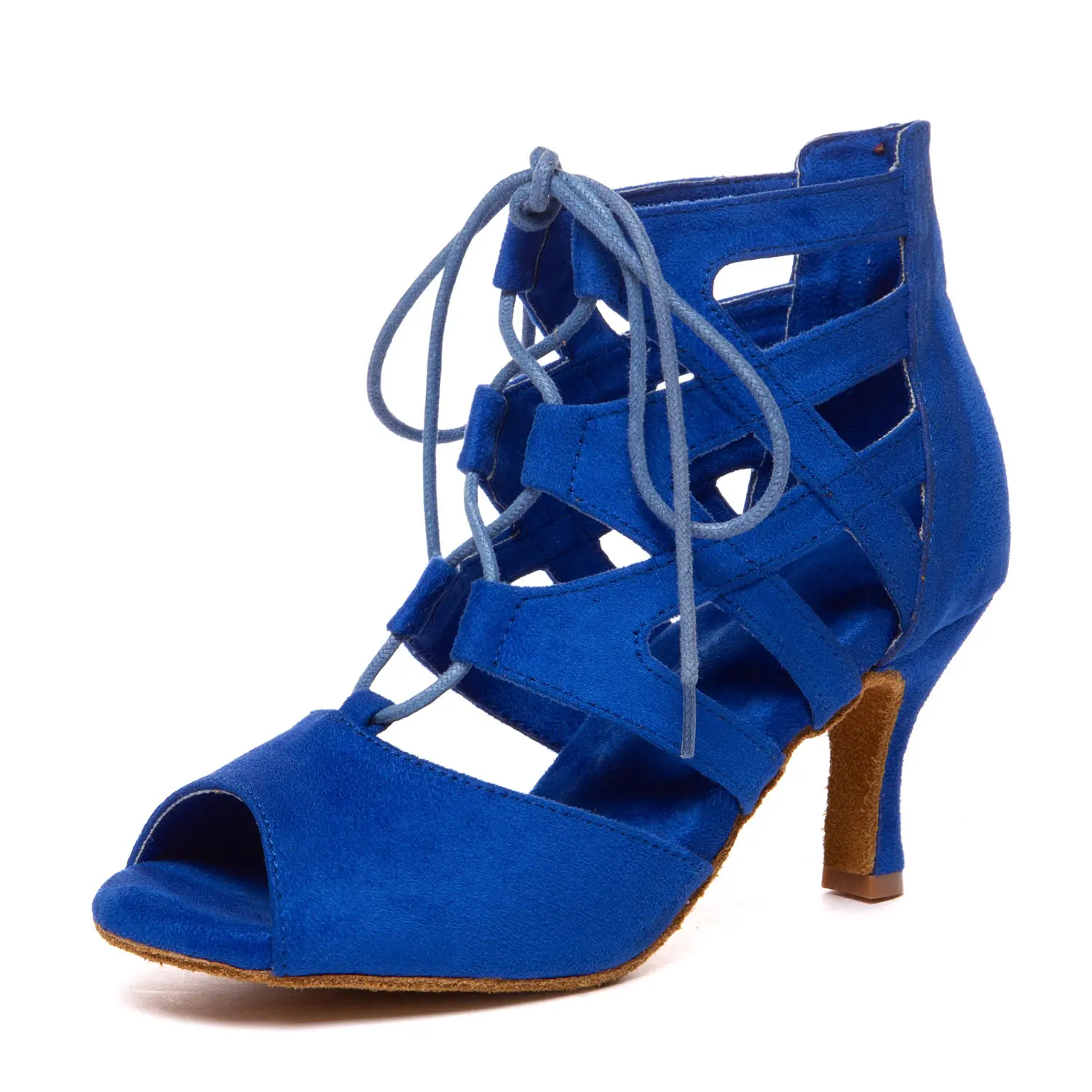 Women Latin Dance Shoes hollow out High-Heeled Party Shoes Ballroom Dance sandals Performance Dance boots Tango Salsa