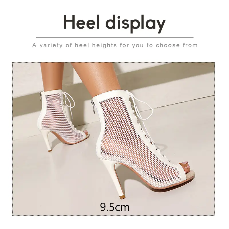 Sexy Stilettos Women Peep-Toe Dance Shoes Booties Girls Ladies Latin Salsa Boots High Heels Women Ballroom Dancing Shoes