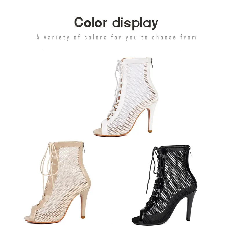 Sexy Stilettos Women Peep-Toe Dance Shoes Booties Girls Ladies Latin Salsa Boots High Heels Women Ballroom Dancing Shoes