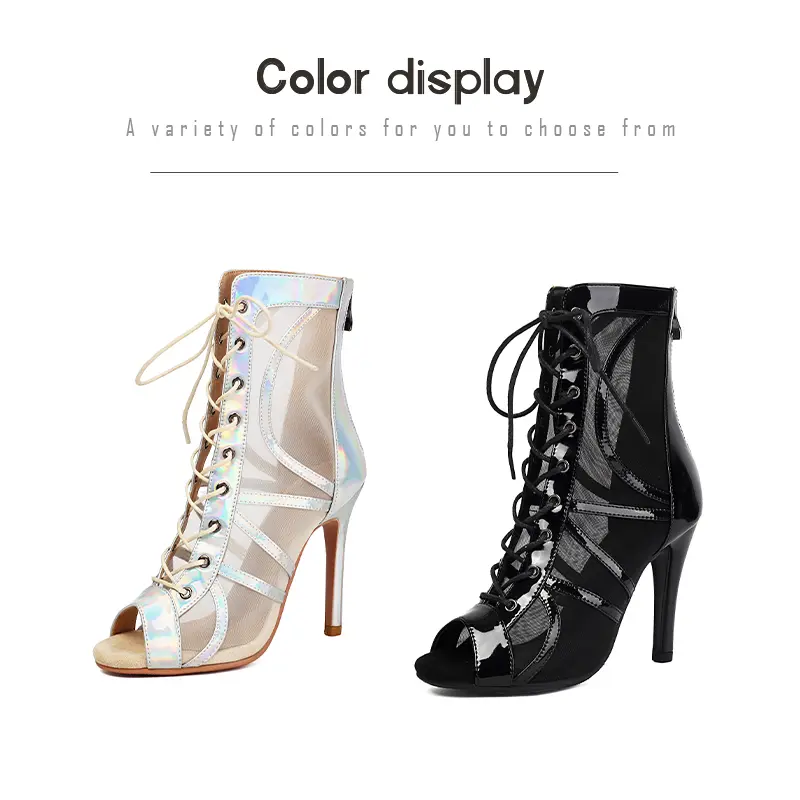 Sexy Stilettos Women Peep-Toe Dance Shoes Dance Booties Girls Ladies Latin Salsa Boots High Heels Women Ballroom Dance Shoes