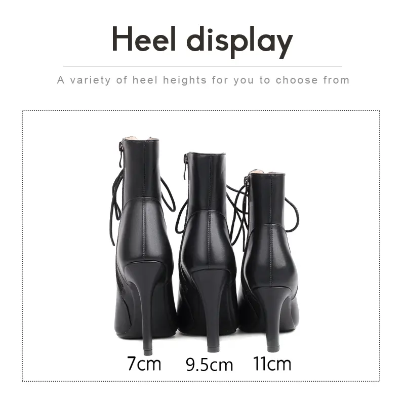 Sexy Stilettos Black Leather Latin Dance Shoes Women High Heels Peep Toe Party Dance Booties for Girls Tango Ballroom Shoes