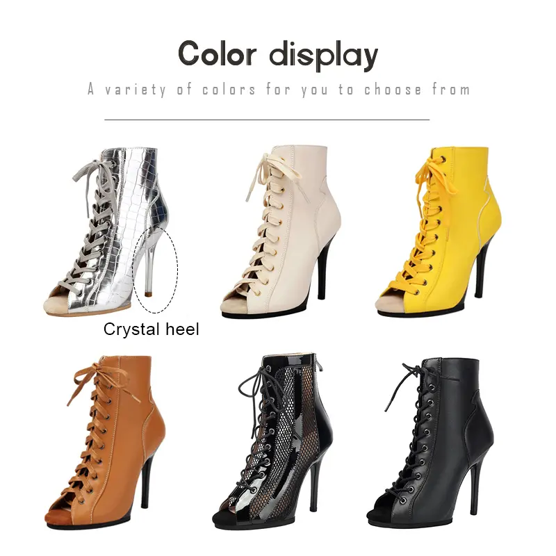 DKZSYIM Woman Dance Shoes lace-up Dance Booties for Ladies Dance Heels Ballroom Shoes Girls Women Sexy Stilettos Dancing Shoes