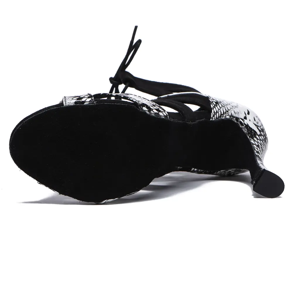 Women Latin Dance Shoes Black High-Heeled Party Shoes Ballroom Dance Boots Performance Dance boots Tango Salsa Dancing shoes