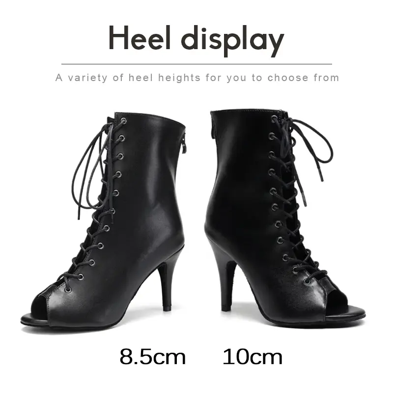 DKZSYIM Women's Dance Boots Stilettos for Women Latin Dance High Heels Boots Thin Heel Ladies Ballroom Shoes Spring/Autumn New