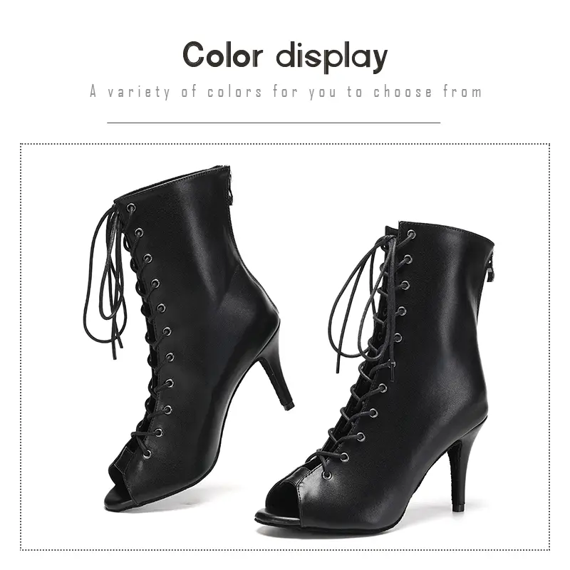 DKZSYIM Women's Dance Boots Stilettos for Women Latin Dance High Heels Boots Thin Heel Ladies Ballroom Shoes Spring/Autumn New
