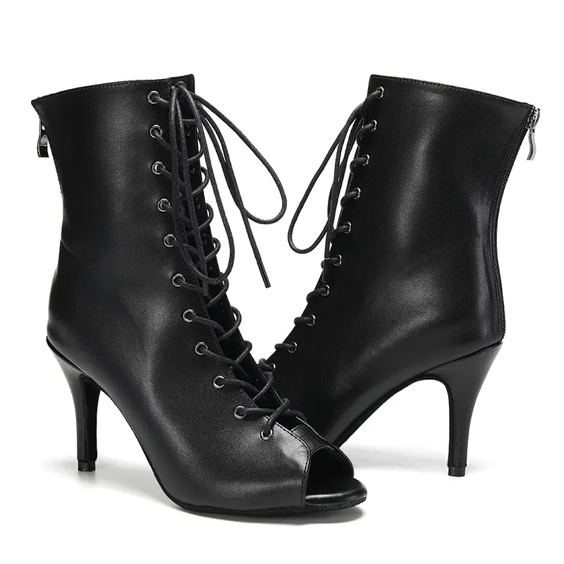 DKZSYIM Women's Dance Boots Stilettos for Women Latin Dance High Heels Boots Thin Heel Ladies Ballroom Shoes Spring/Autumn New