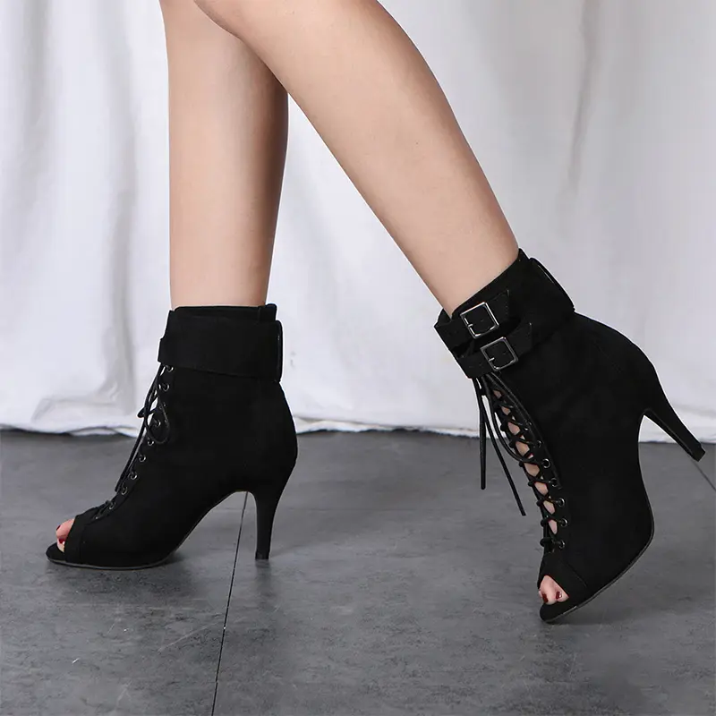 DKZSYIM Women Dancing Shoes Latin Dance Shoes Fashion Salsa Dance Boots Woman Girls Tango Ballroom Shoes Ladies Spring/Autumn