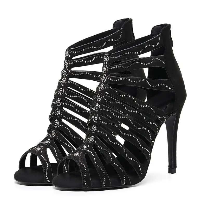 DKZSYIM Women Fashion Salsa Shoes Dance Boots Party Tango Dance Shoes Sexy stilettos Ladies Girls Ballroom Dancing Shoes