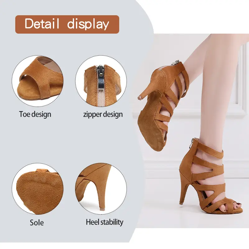 DKZSYIM Sexy Stilettos Woman Dance Shoes Peep-toe Dance Boots Boots Girls Perform Party Ballroom Boots Women's Dancing Shoes