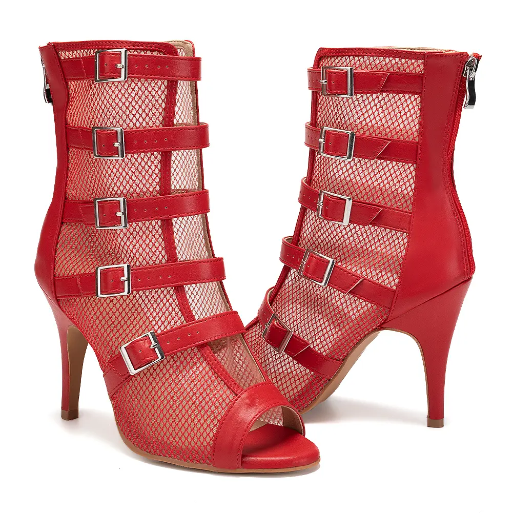 DKZSYIM Sexy stilettos Woman High Heels Dance Shoes Women Latin Women Party Boots Black Gilrs Salsa Ballroom Dancing Shoes 2025