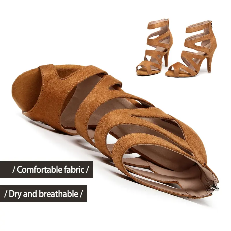 DKZSYIM Sexy Stilettos Woman Dance Shoes Peep-toe Dance Boots Boots Girls Perform Party Ballroom Boots Women's Dancing Shoes