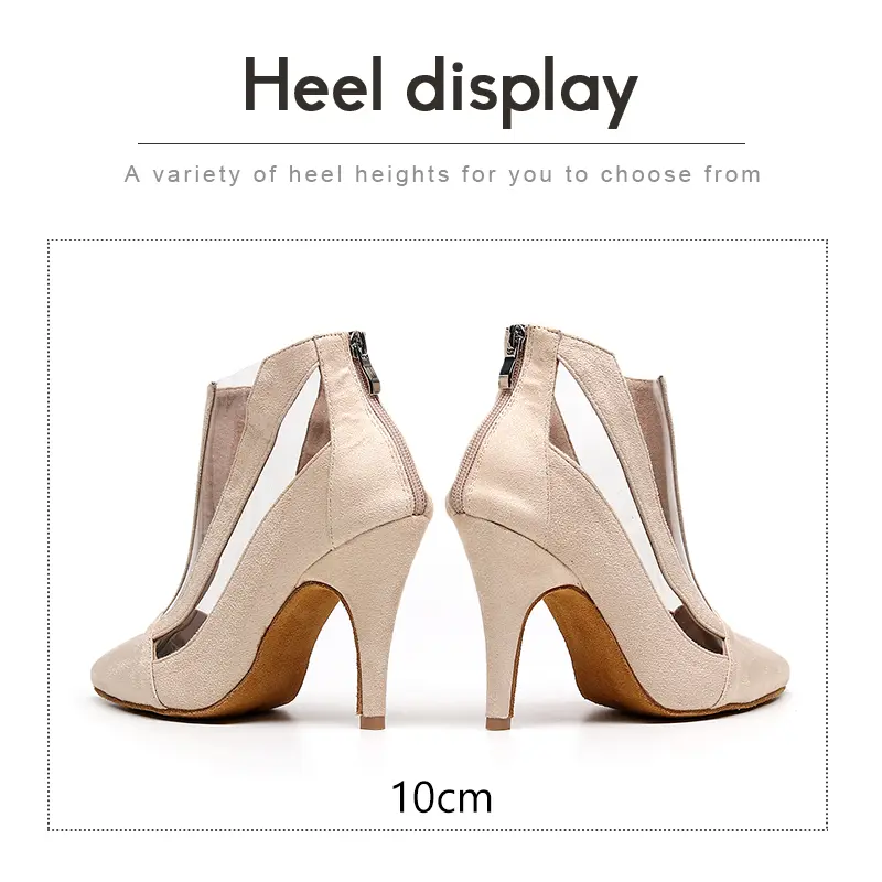 DKZSYIM ﻿New Women Dance Shoes close-toe Ankle Boots Ladies Women Ballroom Dancing Shoes Girls Sexy Stilettos Dance Boots