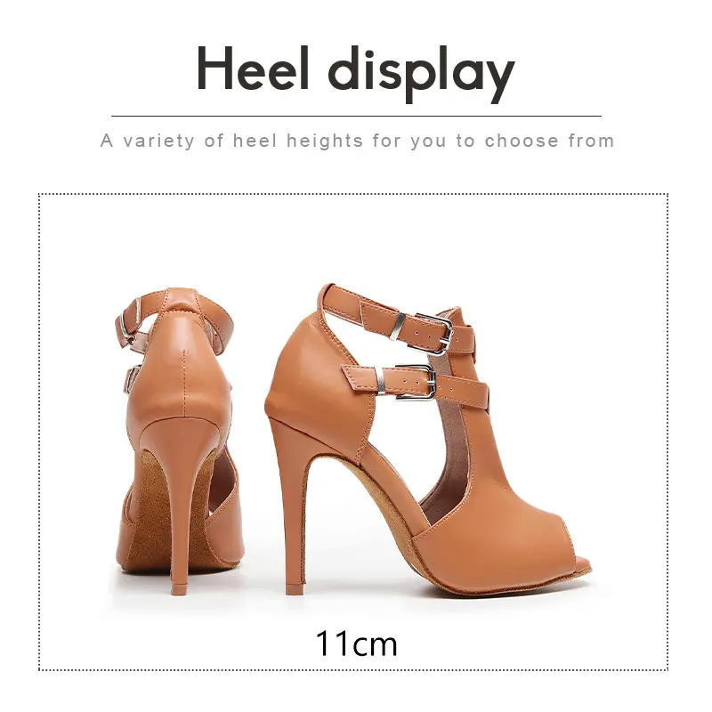 DKZSYIM New Sexy Stilettos Woman Dance Shoes leather Peep-toe Dance Boots soft sole Boots Women Party Ballroom Dancing Shoes