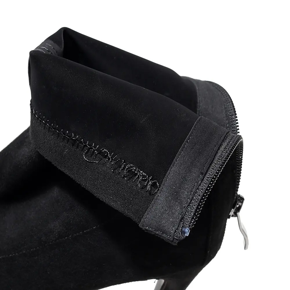 DKZSYIM Sexy Stilettos Woman Dance Boots Black Elastic fabric Dancing shoes soft sole High Heels Dance Booties Spring/Autumn