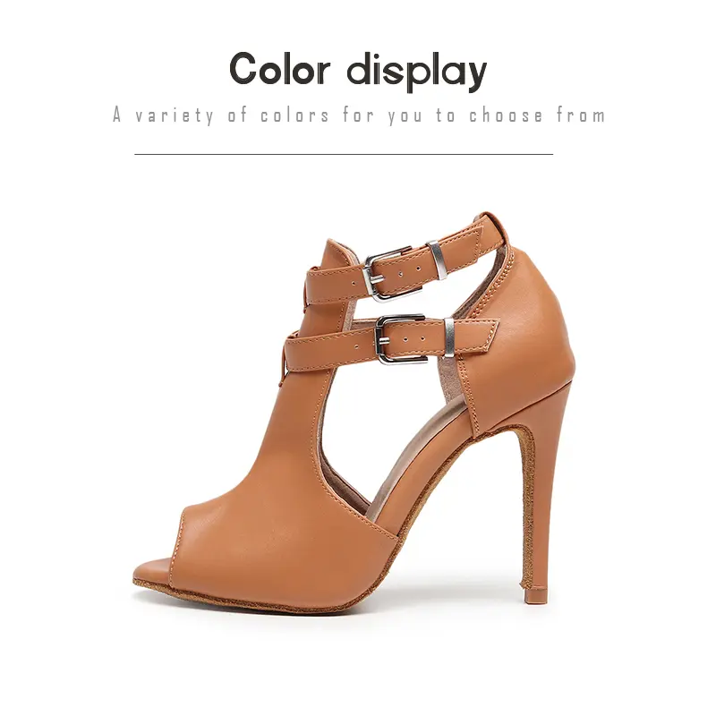 DKZSYIM New Sexy Stilettos Woman Dance Shoes leather Peep-toe Dance Boots soft sole Boots Women Party Ballroom Dancing Shoes