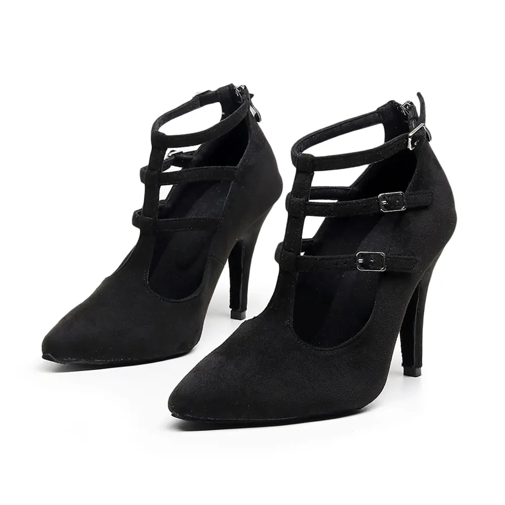 2025 New Sexy Women Black Dance Shoes close-toe Ankle Boots Sexy Stilettos soft sole Dance Shoes Girls Women Dancing Shoes