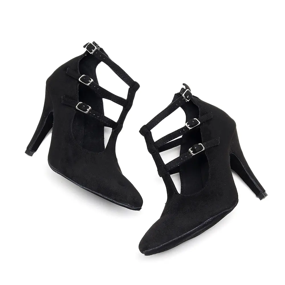 2025 New Sexy Women Black Dance Shoes close-toe Ankle Boots Sexy Stilettos soft sole Dance Shoes Girls Women Dancing Shoes